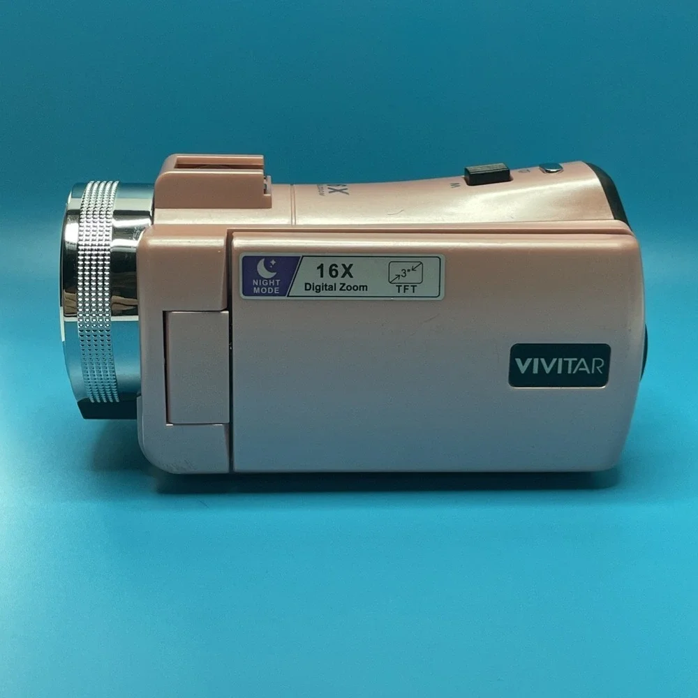 Vivitar PopCam Digital Camcorder Pink 48MP 16x Zoom 1080p 3